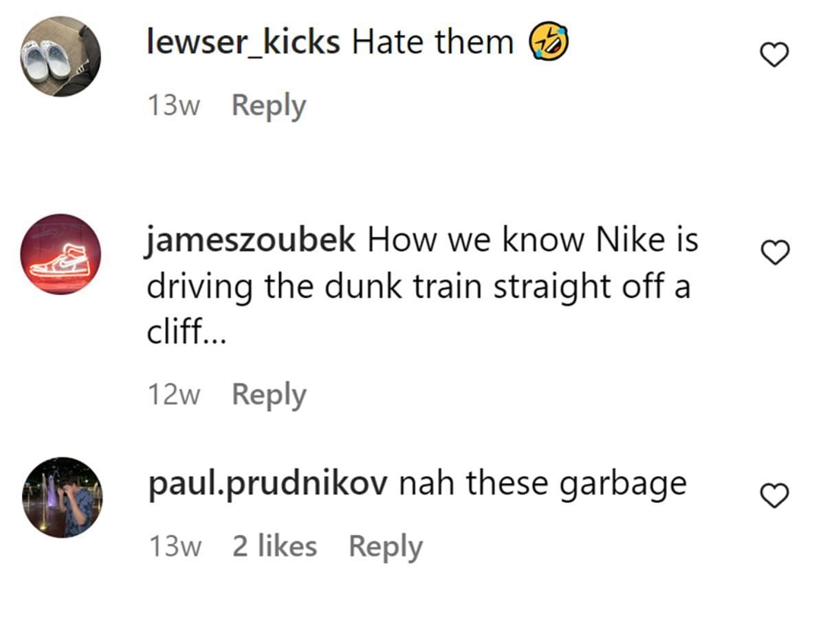 Netizens' comments (Image via Instagram)